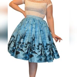 Pinup Couture Castle fairytale Swing Skirt With POCKETS  -XS